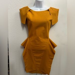Yellow Low Back Evening Dress